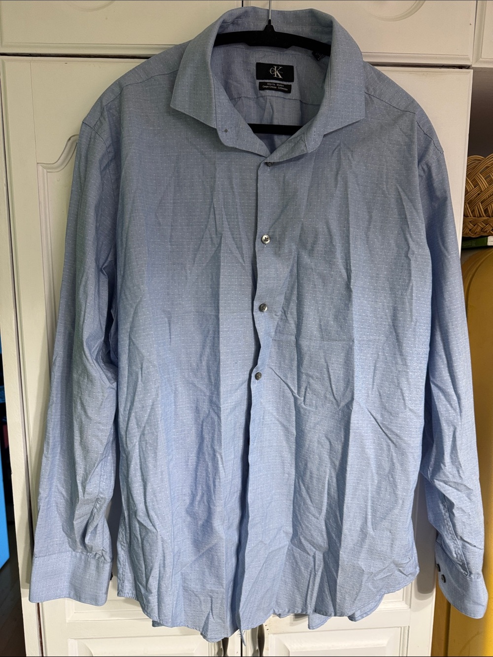 Calvin Klein Light Blue Men's Long Sleeve Dress Shirt